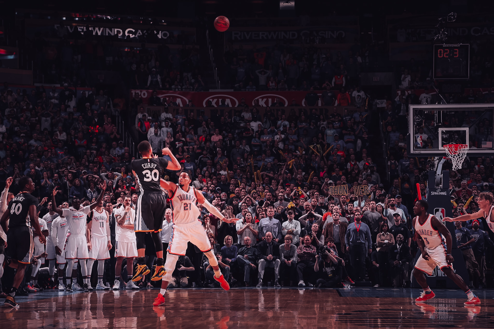 Steph Curry's 38-foot game-winner over Oklahoma City, February 27, 2016.